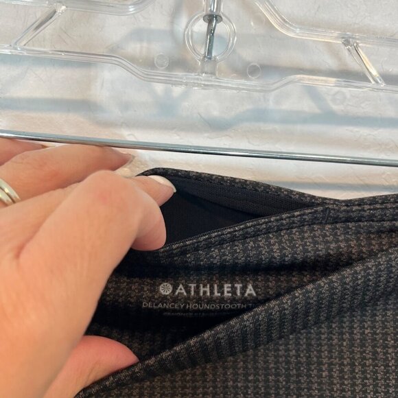 Athleta Delancey Houndstooth tight Brown leggings Size L pockets - Picture 7 of 12